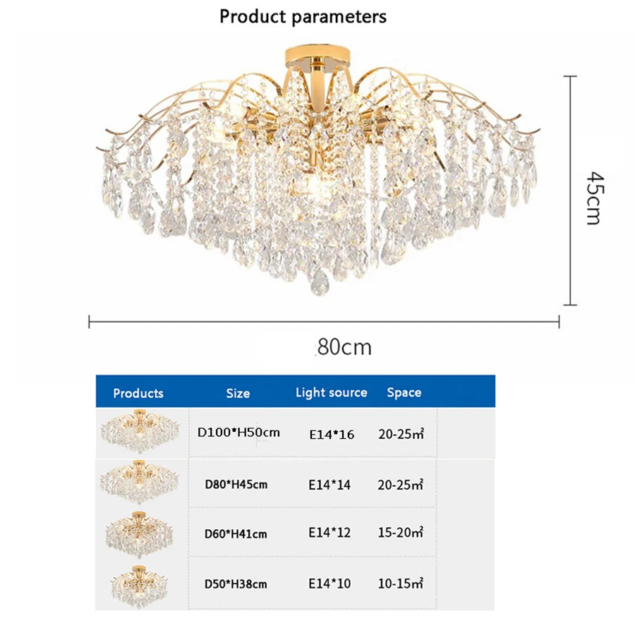 Gold Crystal Chandelier