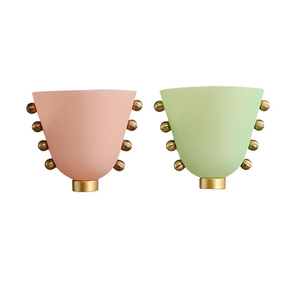 Chic Glass Bloom Wall Sconce - Pink & Green Delight