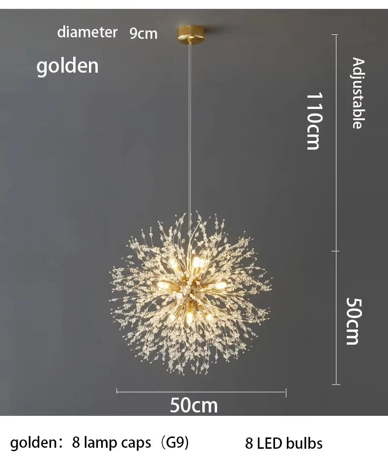 Dandelion Crystal LED Pendant