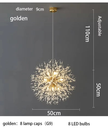 Dandelion Crystal LED Pendant