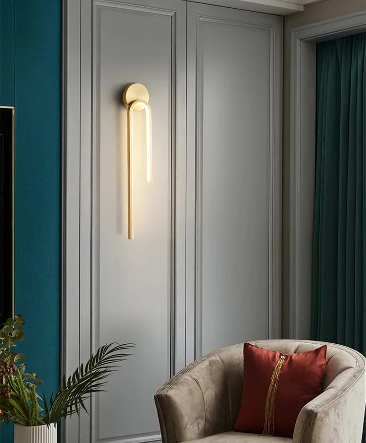 Minimalist Black LED Bedside Wall Sconce