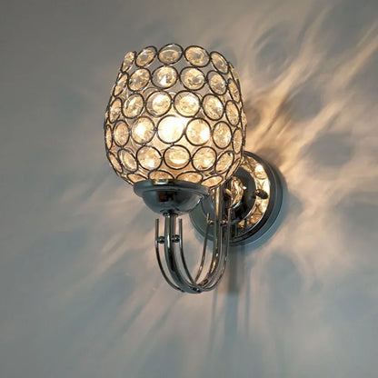 Crystal Silver Circle Wall Sconce - Elegant Lighting
