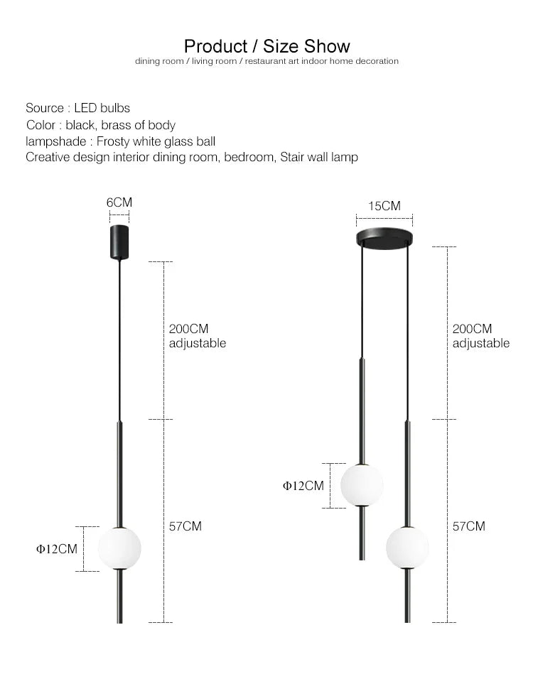 Nordic Glass Ball Pendant Lights