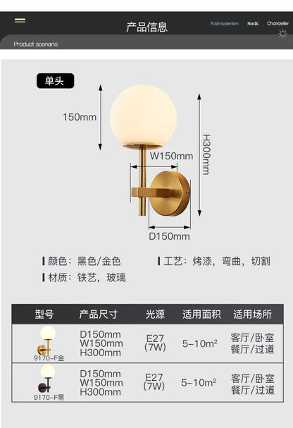 Nordic Glow: Sphere LED Wall Sconce Light