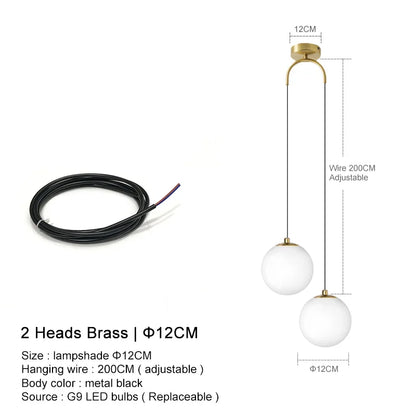Nordic Gold Glass LED Pendant Lights