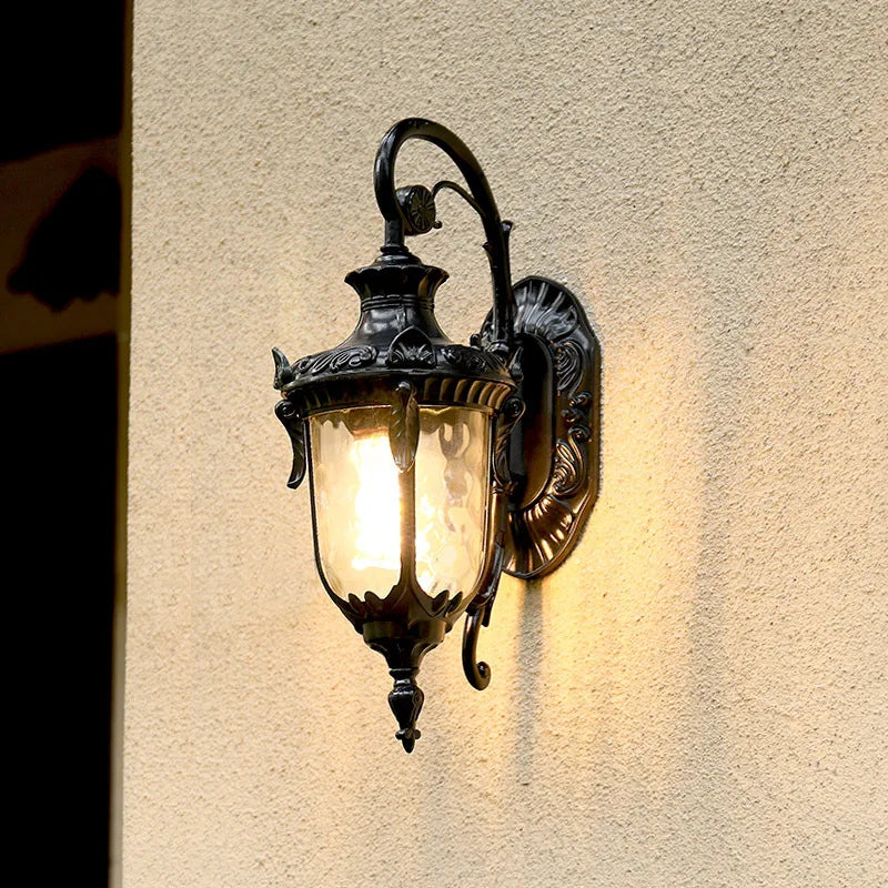 RetroGlow Waterproof Wall Lamp for Outdoor Spaces