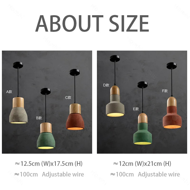 Wood Retro Mini Color LED Chandelier Light