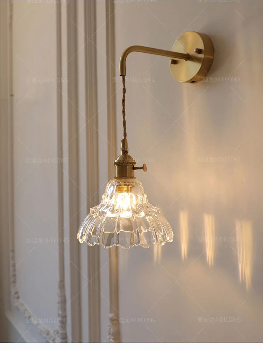Nordic Brass & Glass Wall Sconce Elegance