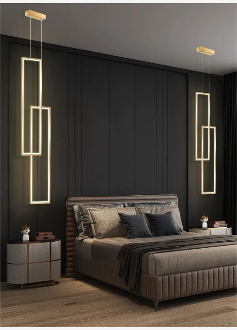 Modern Rectangle LED Pendant Light Living Room