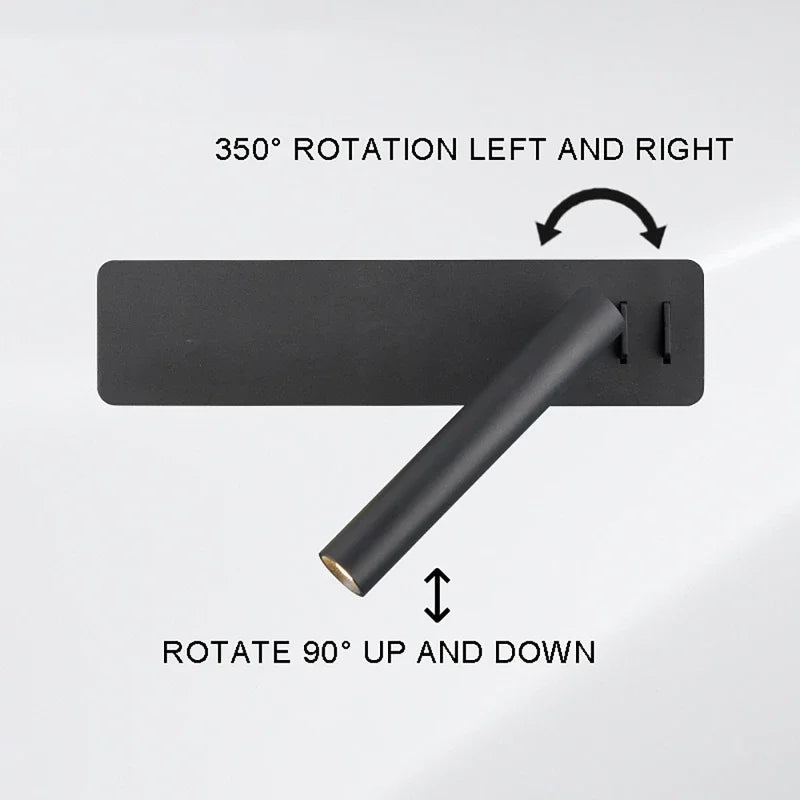 Rotating LED Bedside Reading Lamp
