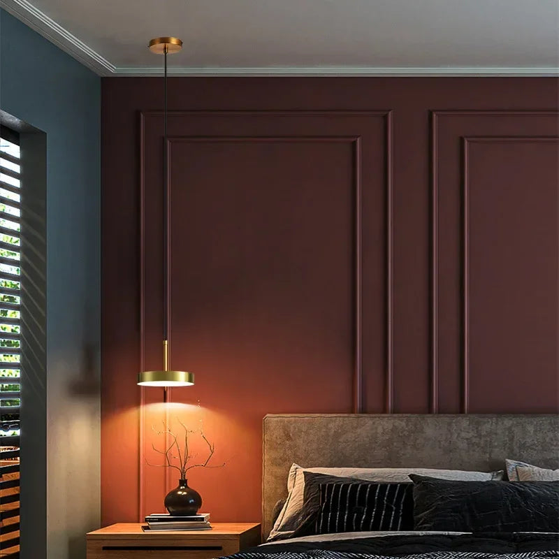 Nordic Brass LED Pendant Lamp - Minimalist Design