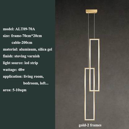 Modern Rectangle LED Pendant Light Living Room
