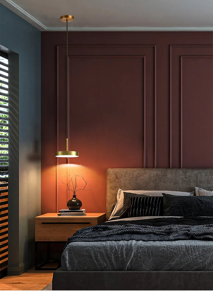 Nordic Brass LED Pendant Lamp - Minimalist Design