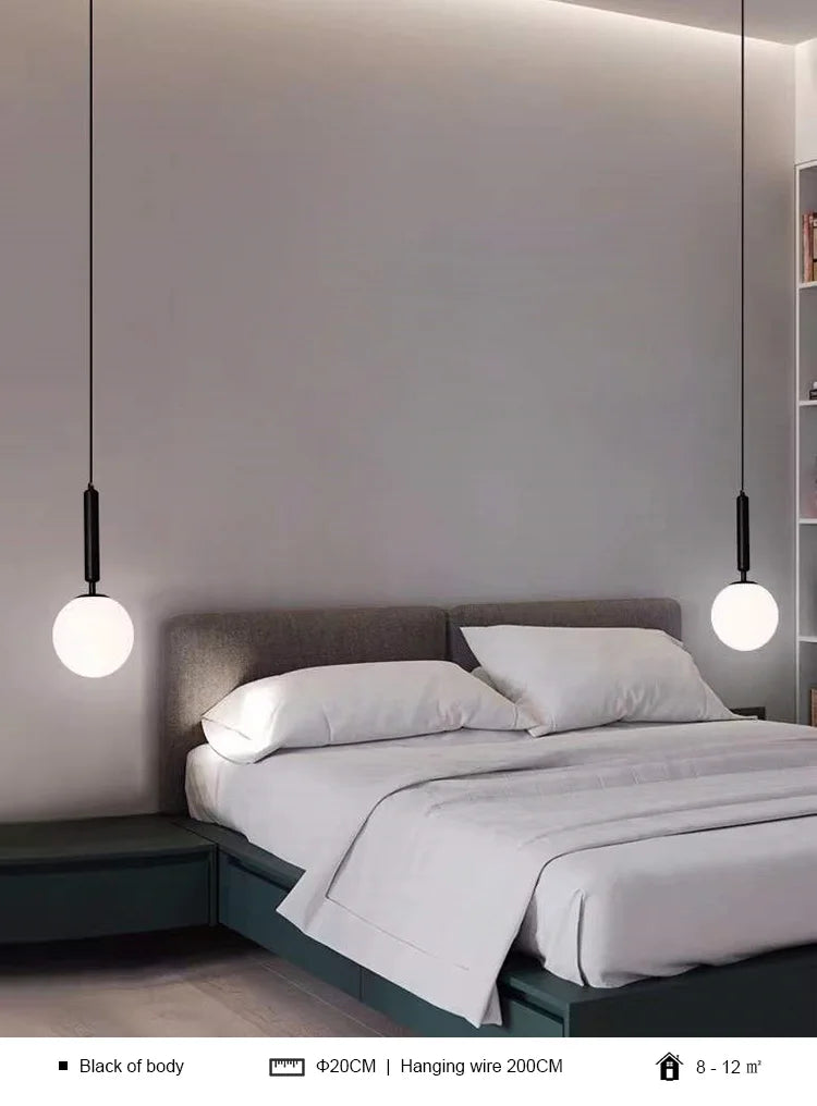 Modern Chandelier Glass Ball LED Pendant Lights
