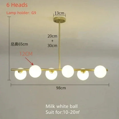 Modern 6-7 Heads Magic Bean Glass Chandelier
