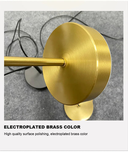 Nordic Brass LED Pendant Lamp - Minimalist Design