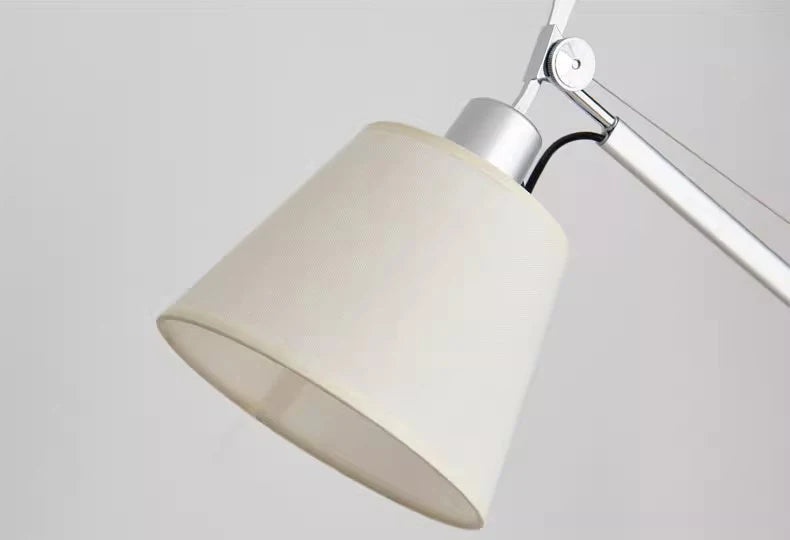 Elegant White Shade Table Lamp - Versatile Silver Design