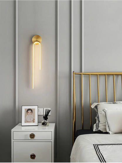 Minimalist Black LED Bedside Wall Sconce
