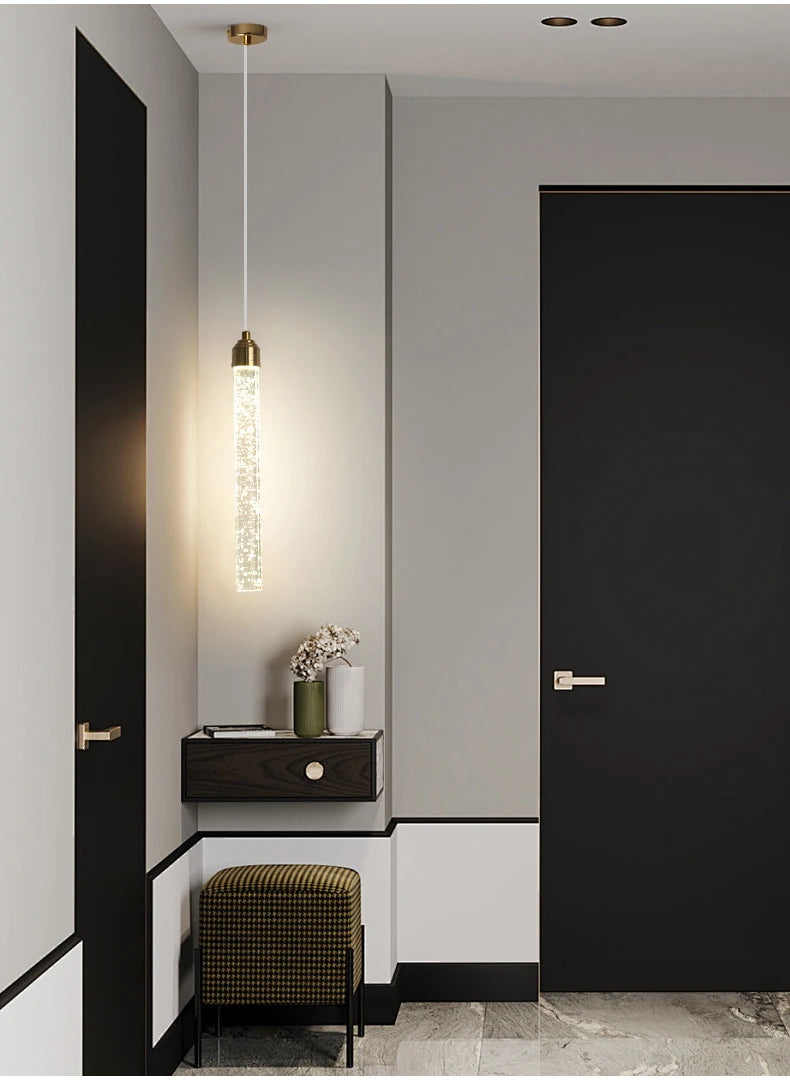 Radiant Luxe Crystal Pendant with Gold Accents