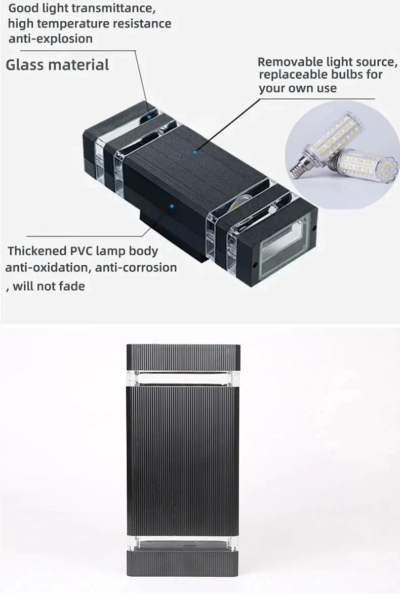 BrightGuard E27 LED Wall Sconce - Waterproof Design