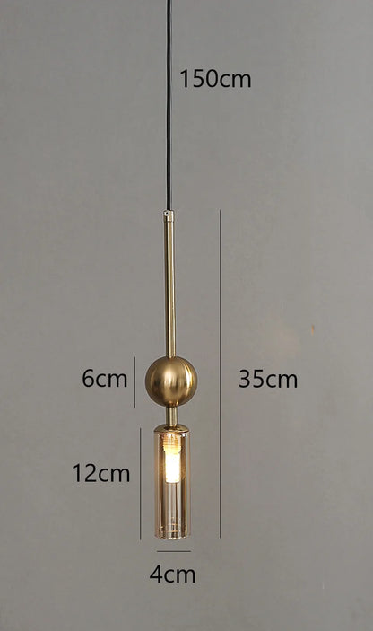 Gold Iron Glass Mini Pendant