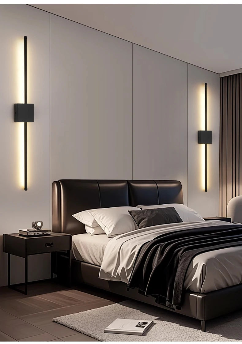 Minimalist L-Shaped Black Wall Lamp