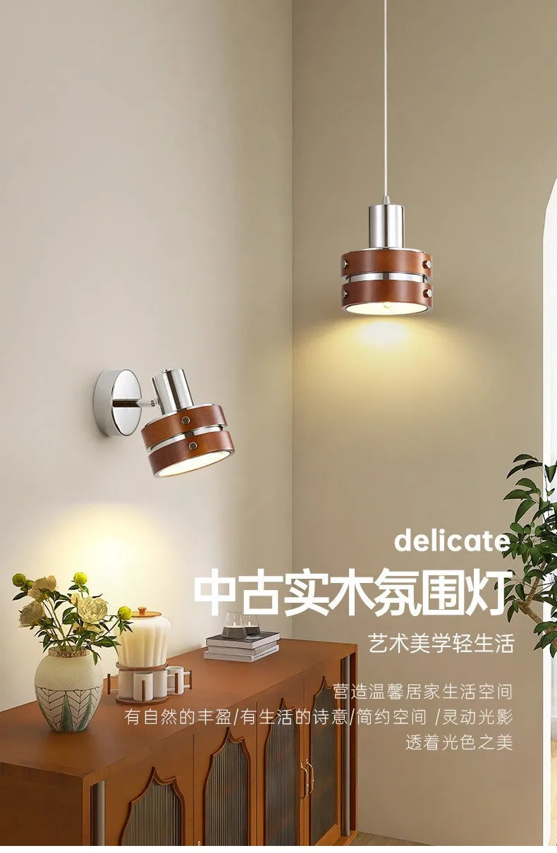 Retro Walnut Wall Sconces