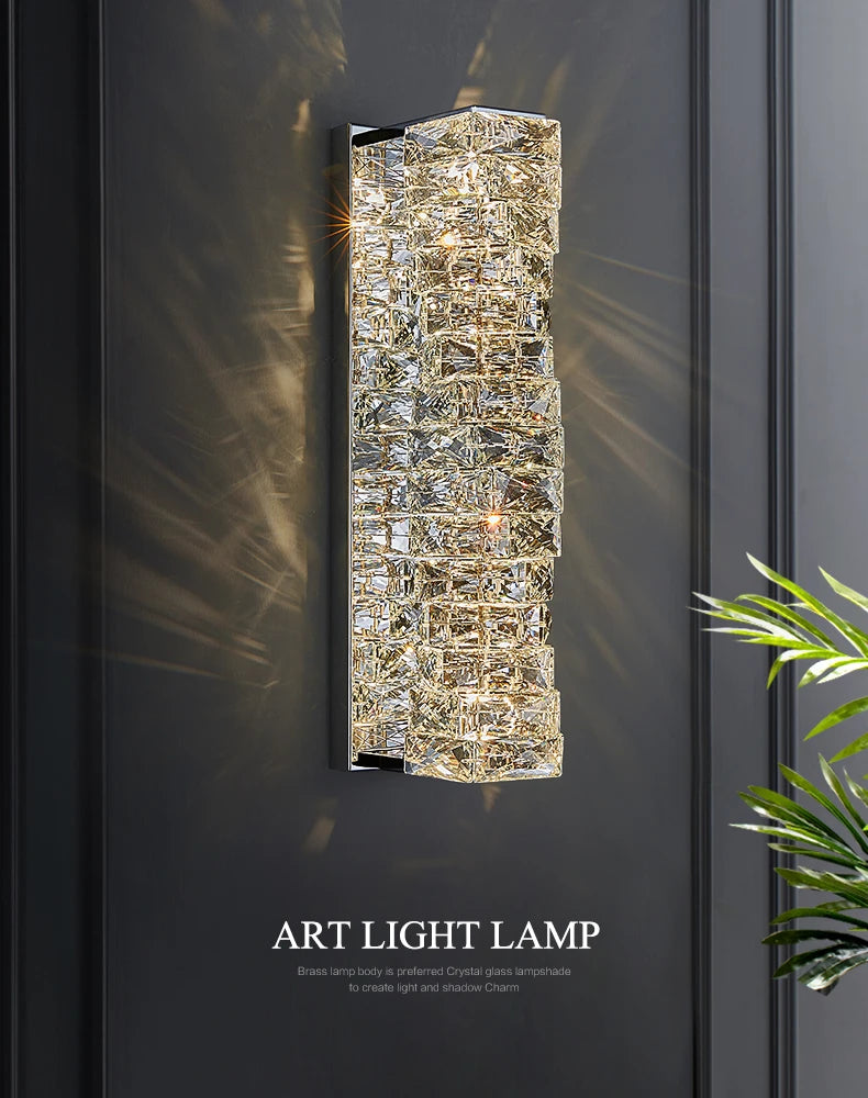 Elegant Crystal LED Wall Sconce for Luxe Interiors