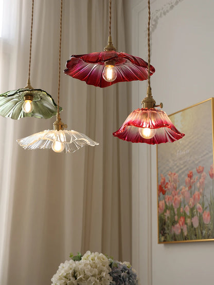 IWHD Nordic Vintage Copper Glass LED Pendant Light Fixtures