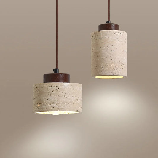 Wabi-Sabi Glow: Japanese Stone Chandelier Lamp