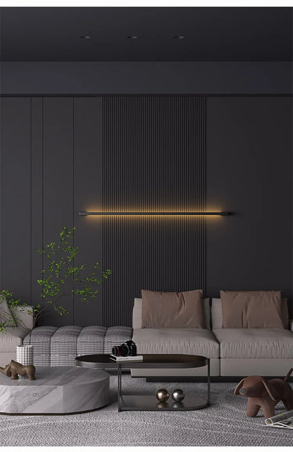 Black Strip Wall Lamp - Modern Bar Shape Lighting