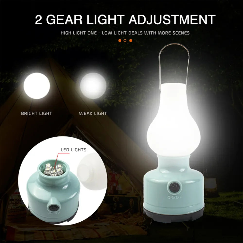 All-Weather CampGlow: 2-Mode Portable Lantern