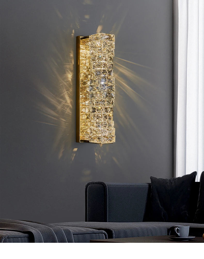 Elegant Crystal LED Wall Sconce for Luxe Interiors