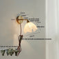 Nordic Blue Glass Pull Chain Wall Sconce Lamp