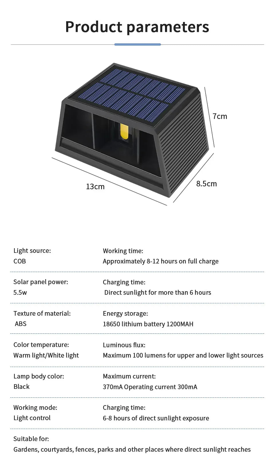 SolarGlow Up & Down Wall Lamp Garden Decor