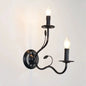 Retro Black Industrial Candle Wall Sconce Set
