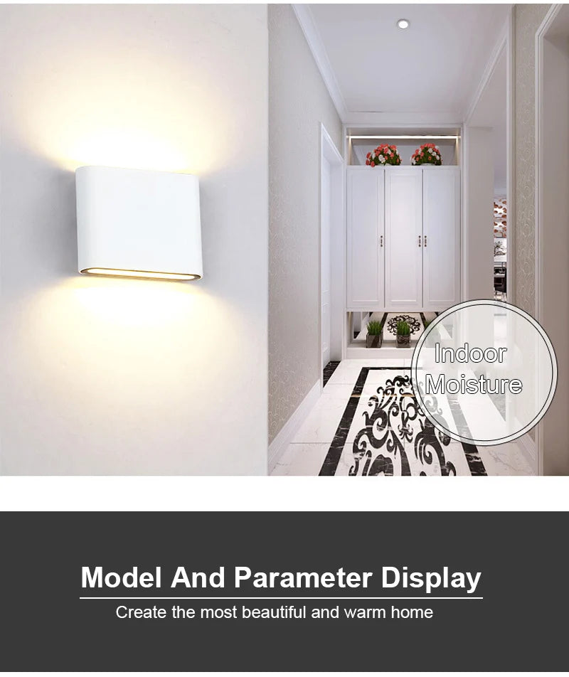 AquaGlow Modern LED Wall Lamp - Outdoor/Indoor Light