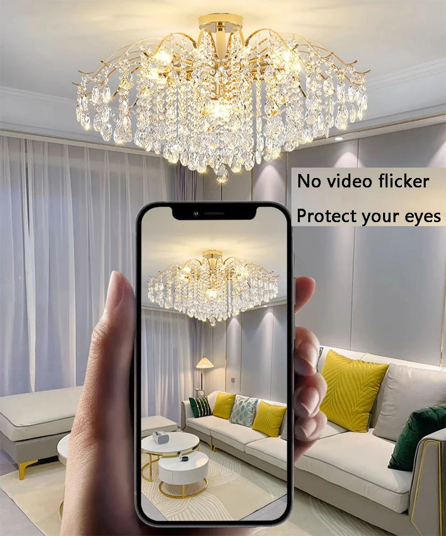 Gold Crystal Chandelier