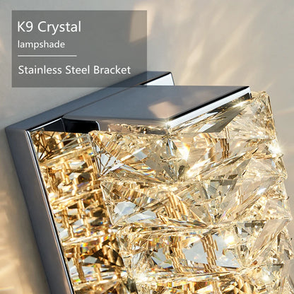 Elegant Crystal LED Wall Sconce for Luxe Interiors