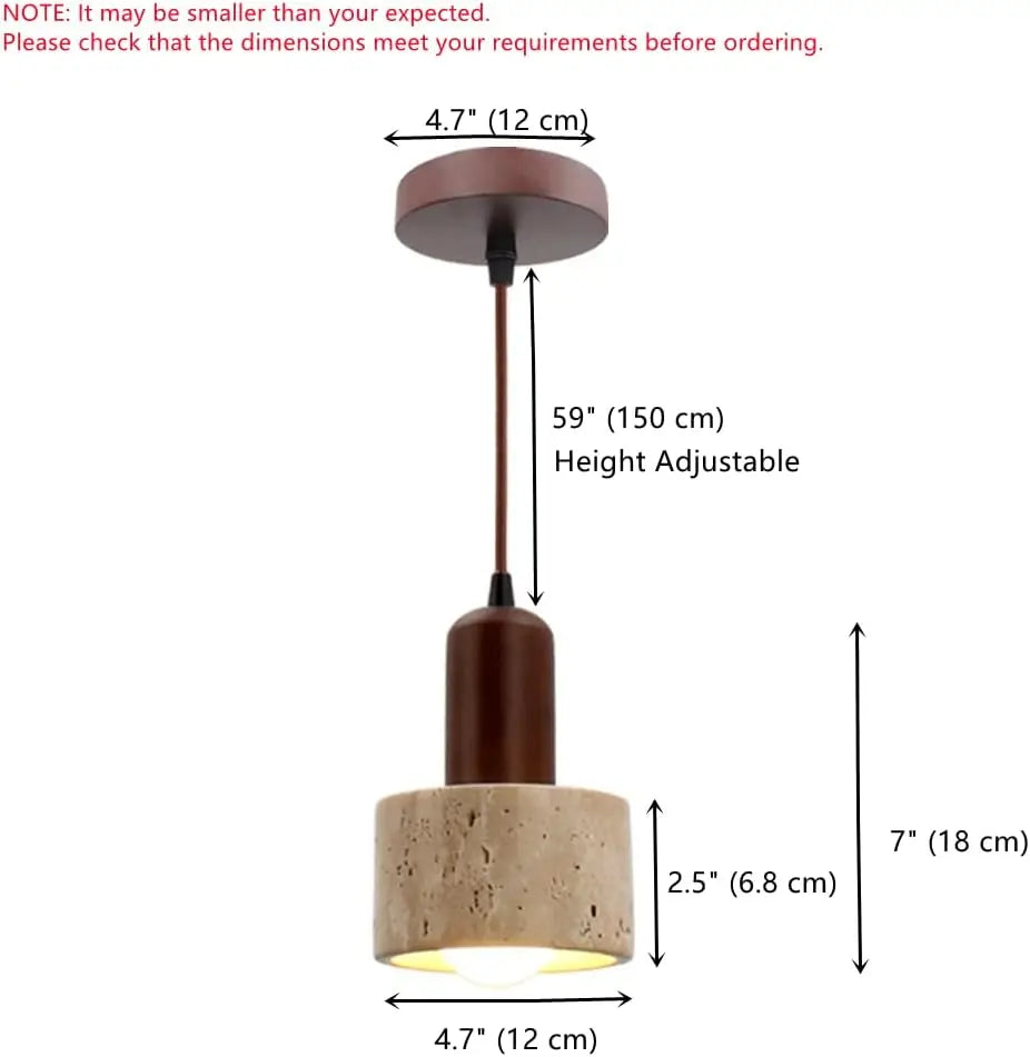 Travertine Cylinder Mini Pendant