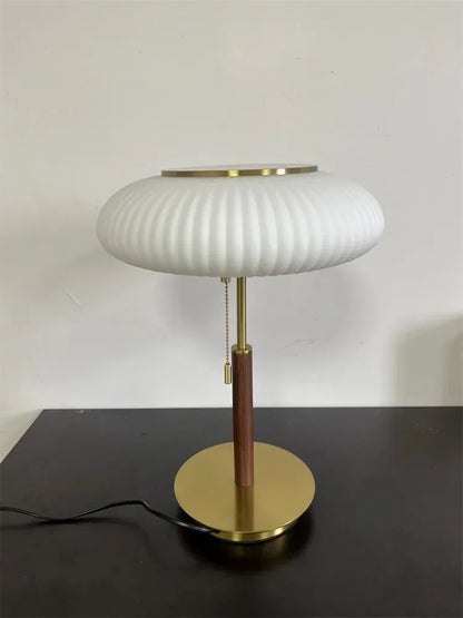 Nordic Glow: Retro White Glass LED Desk Lamp