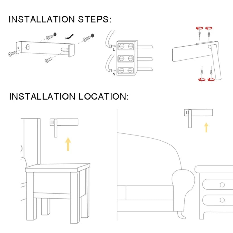 Rotating LED Bedside Reading Lamp