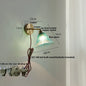 Nordic Blue Glass Pull Chain Wall Sconce Lamp