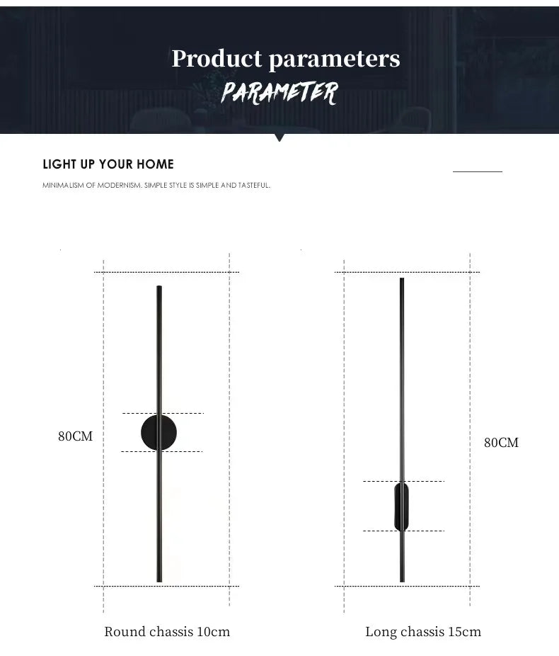 Modern LED Long Wall Lamp Nordic Minimalist Living Room Sofa