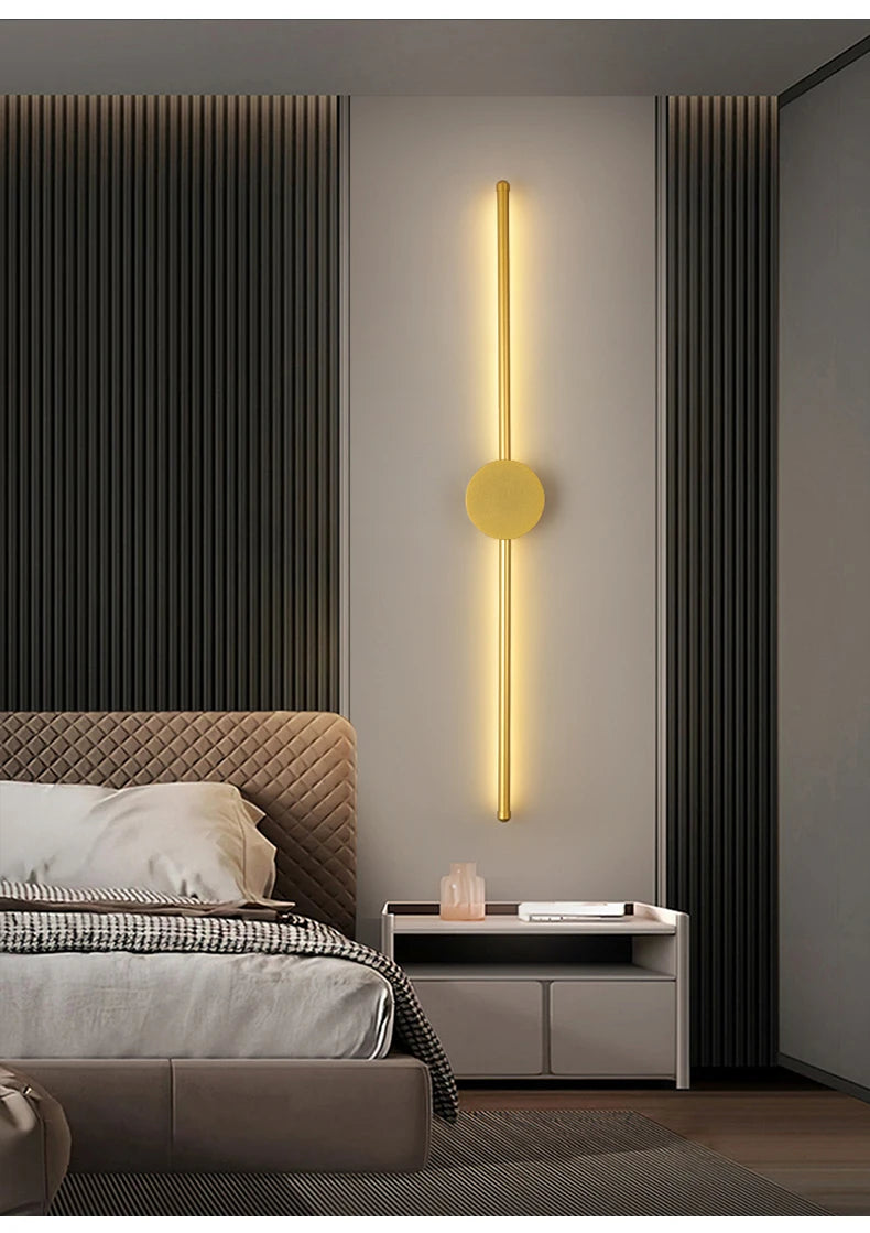 Modern Black I-Shaped LED Wall Lamp