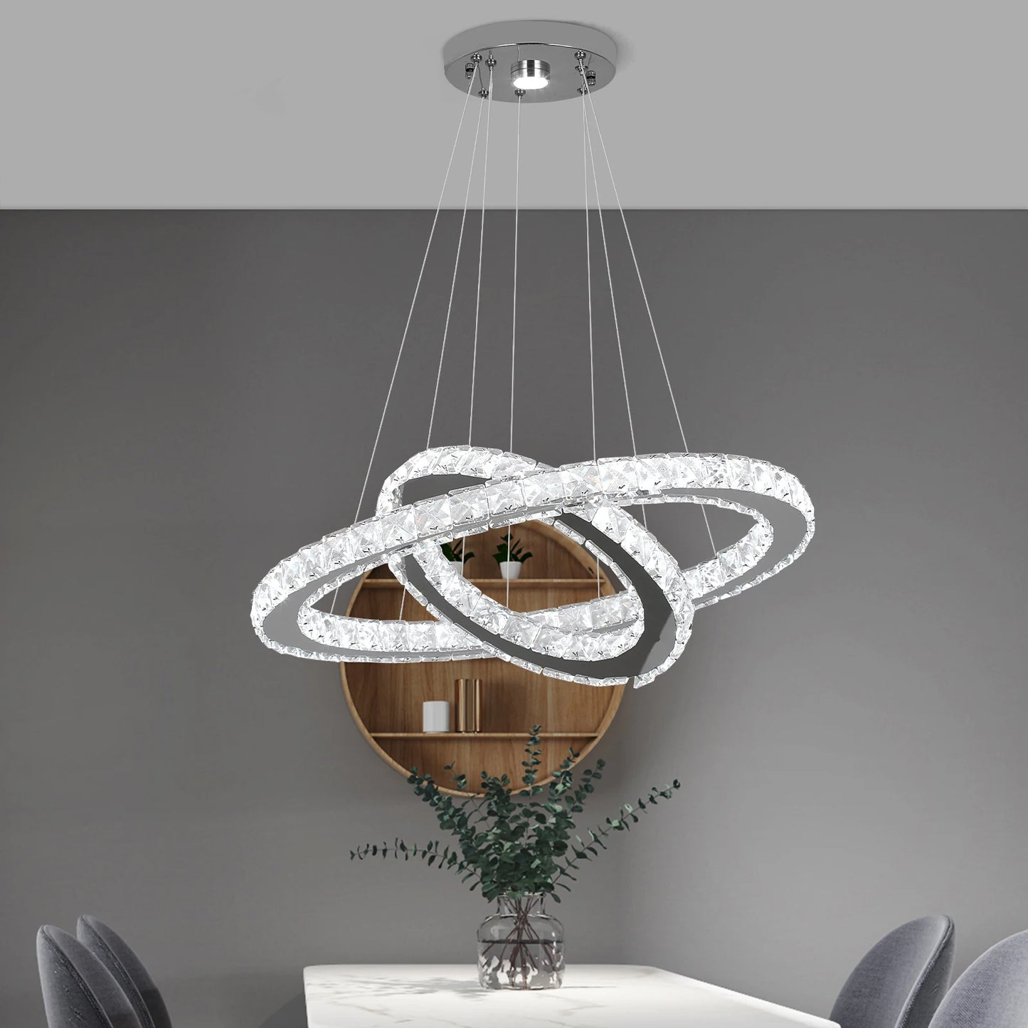 Crystal Ring LED Pendant Chandelier