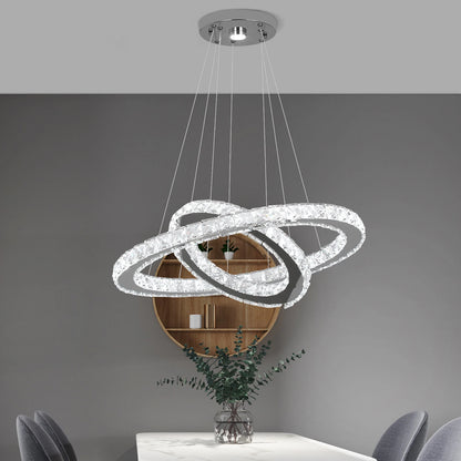 Crystal Ring LED Pendant Chandelier