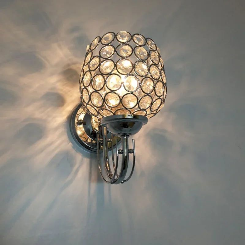 Crystal Silver Circle Wall Sconce - Elegant Lighting