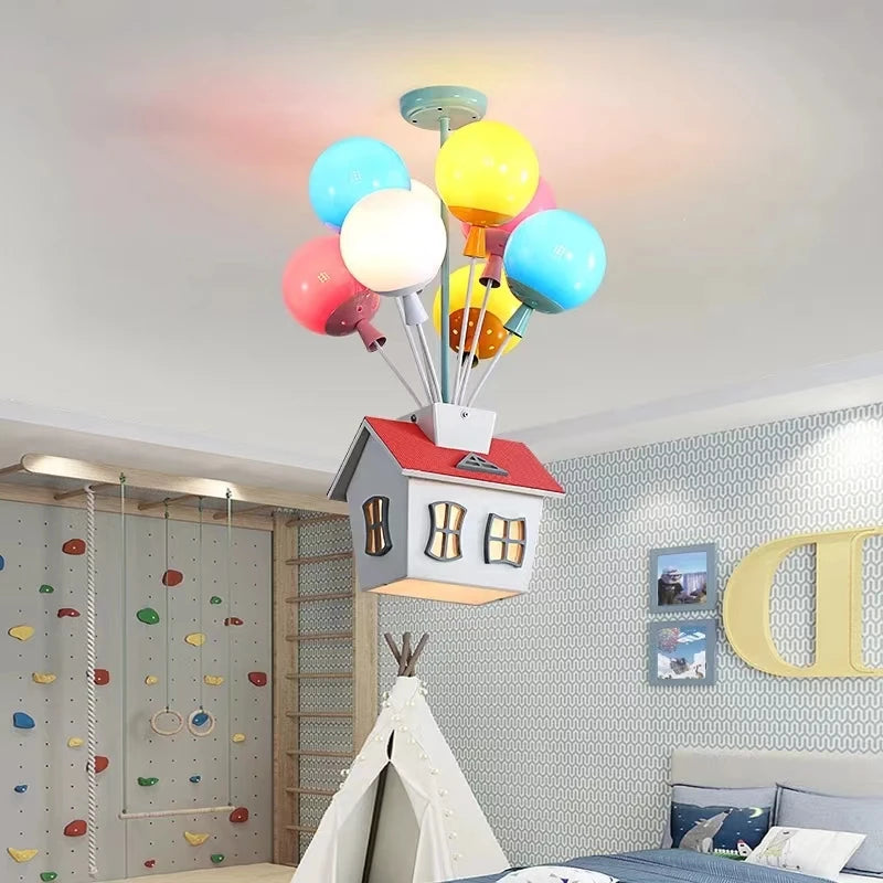 Colorful Balloon LED Wood Ceiling Light