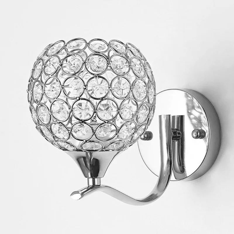 Crystal Glow E27 Wall Sconce - Elegant Bedroom Light